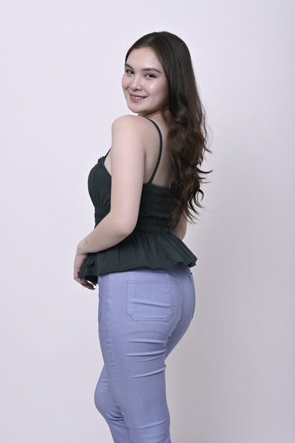 Smocked Peplum Top