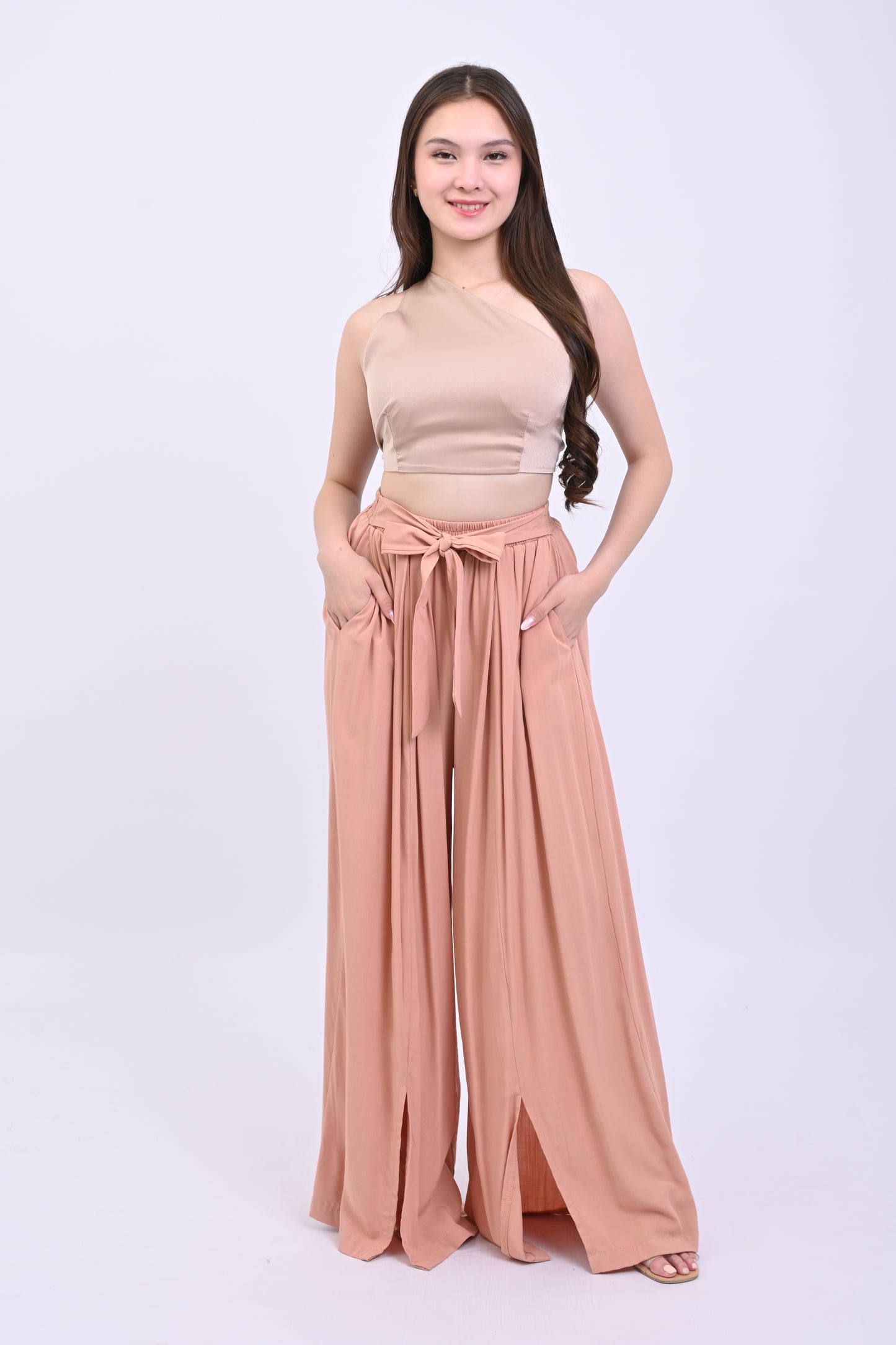 Slit Wide-Leg Pants