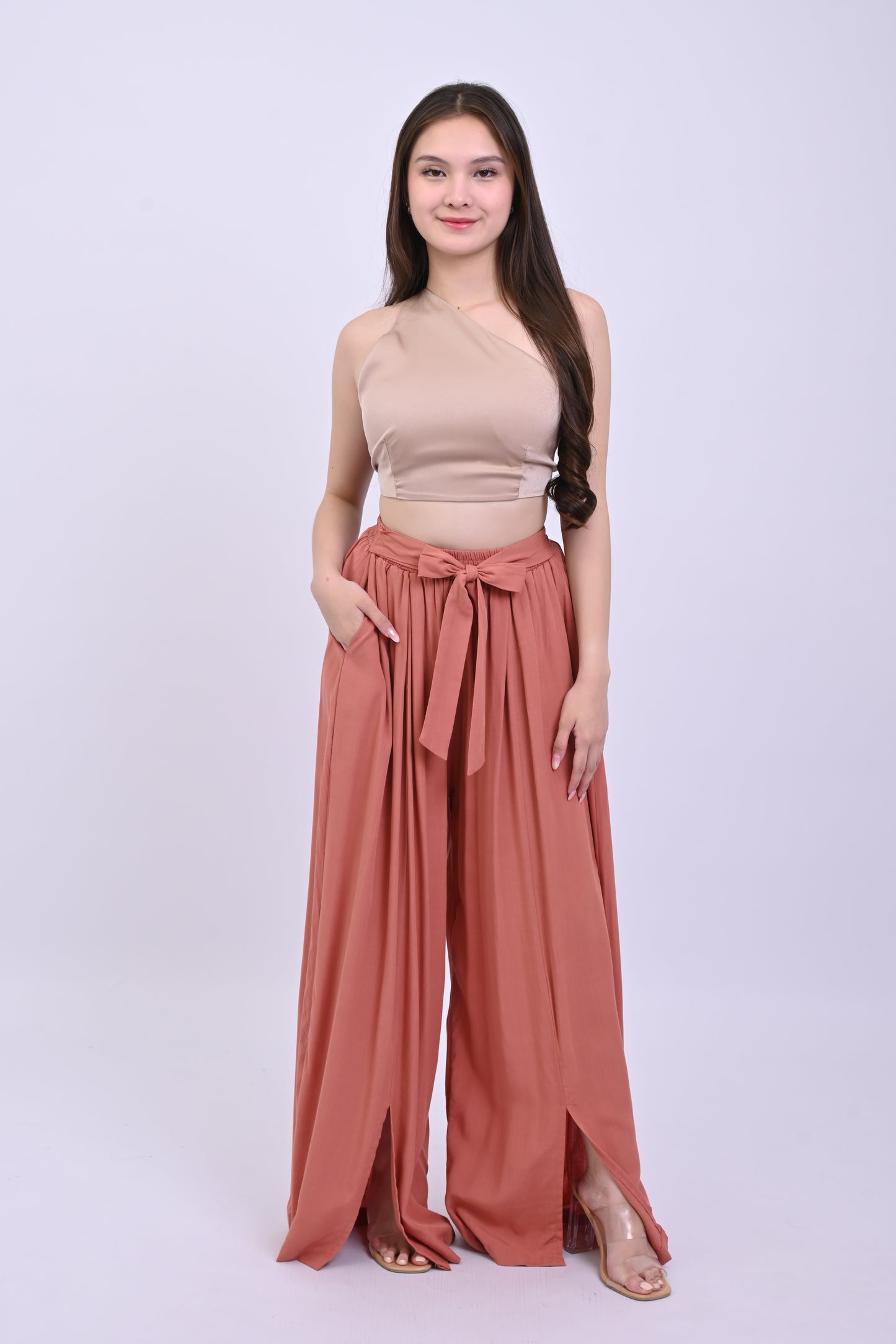 Slit Wide-Leg Pants