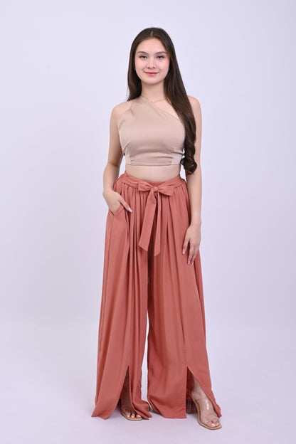 Slit Wide-Leg Pants