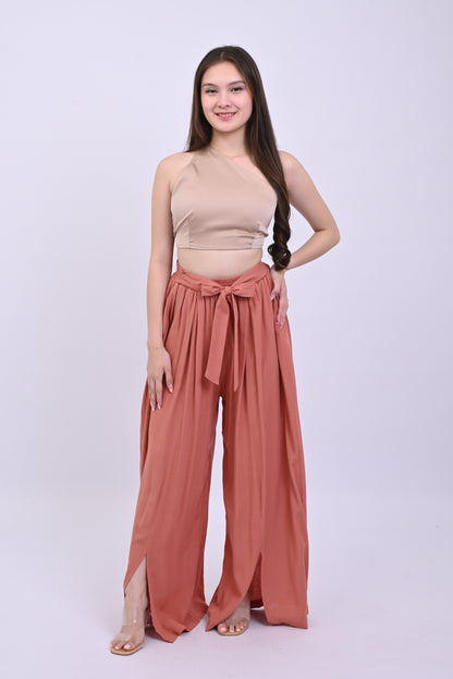 Slit Wide-Leg Pants