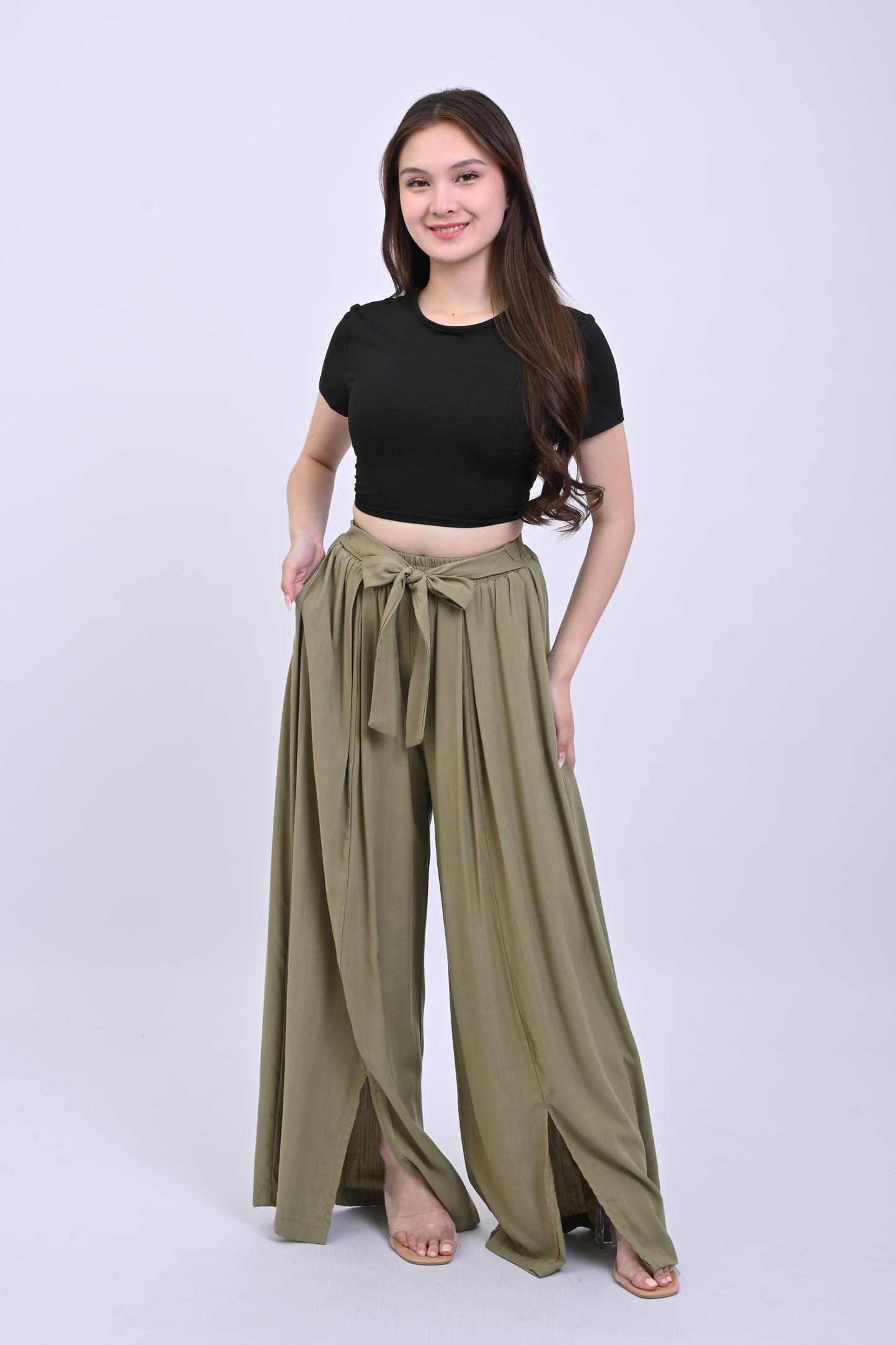 Slit Wide-Leg Pants