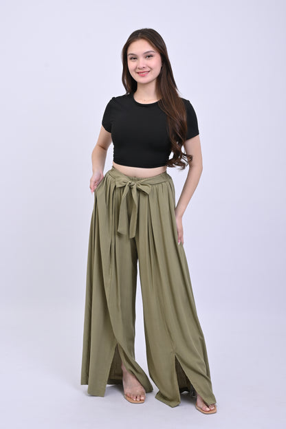 Slit Wide-Leg Pants