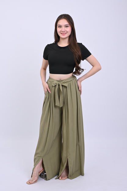 Slit Wide-Leg Pants