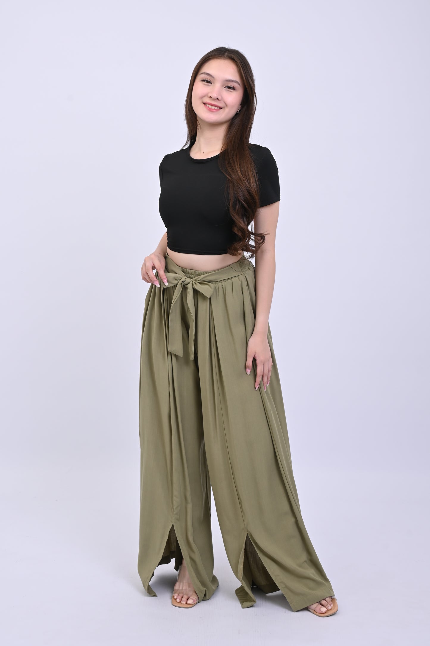 Slit Wide-Leg Pants
