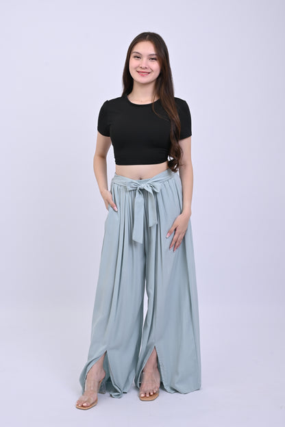 Slit Wide-Leg Pants