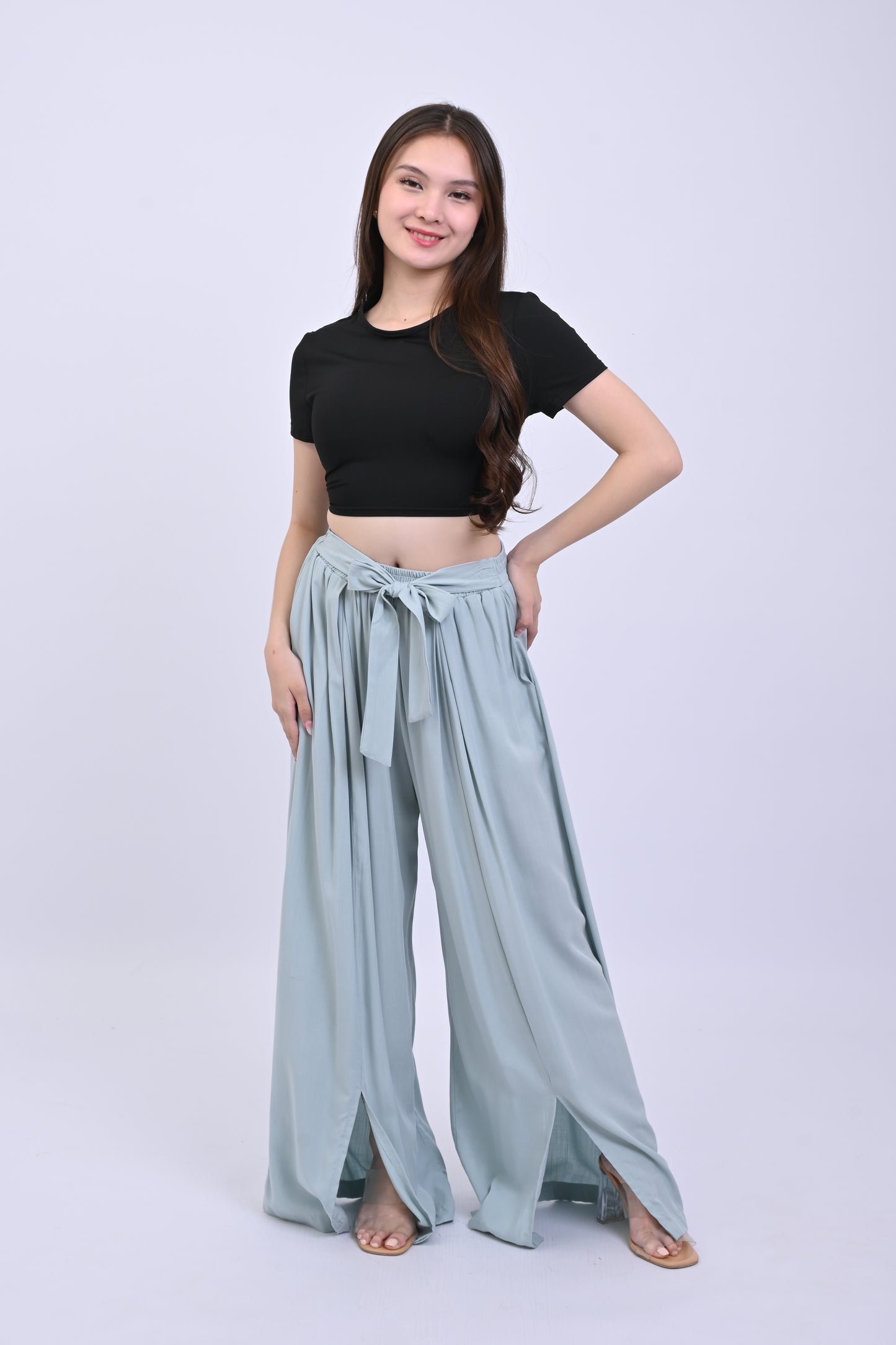 Slit Wide-Leg Pants