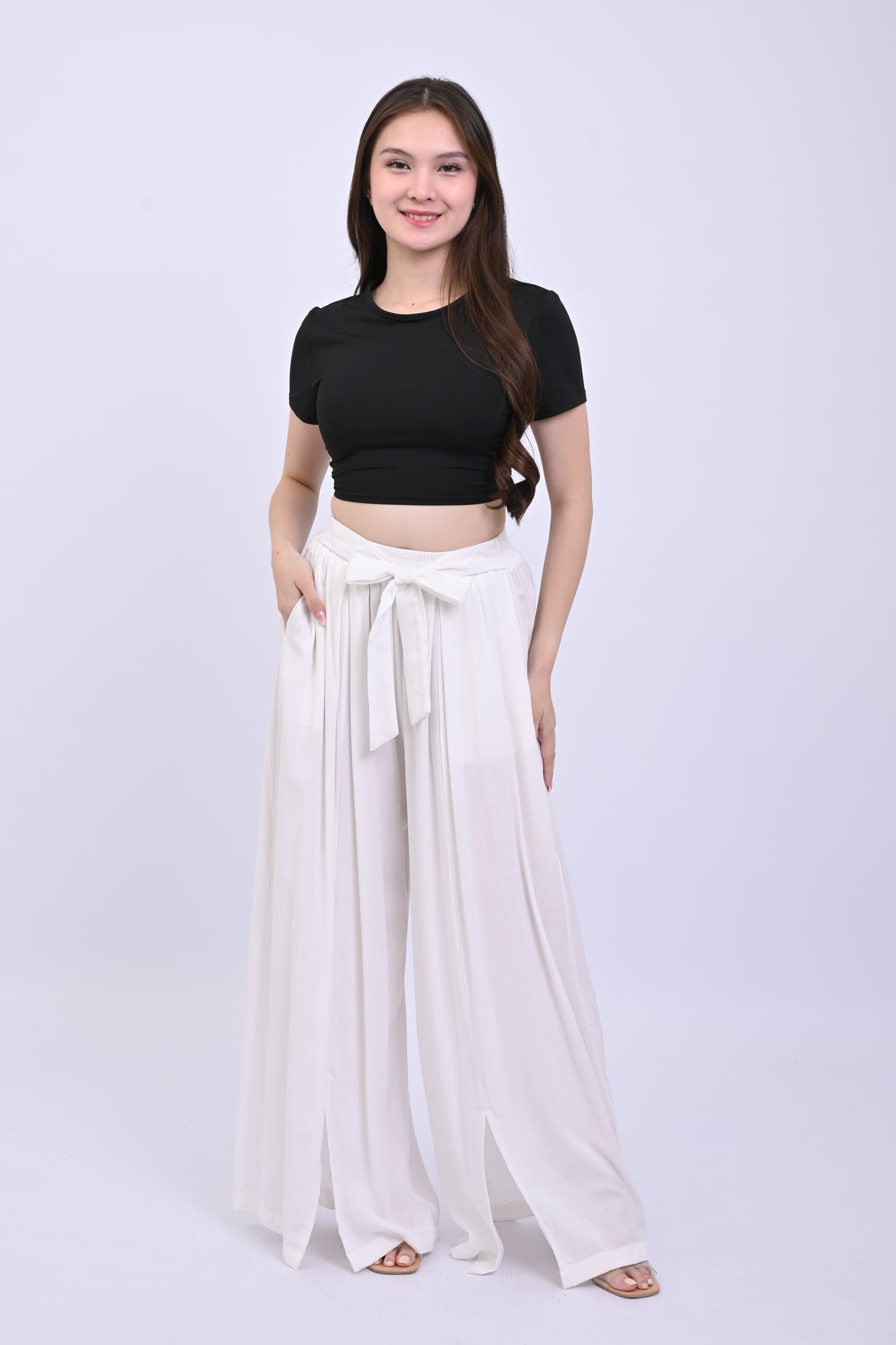 Slit Wide-Leg Pants