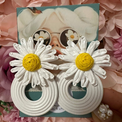 Sun-Kissed Daisy Hoop Earrings