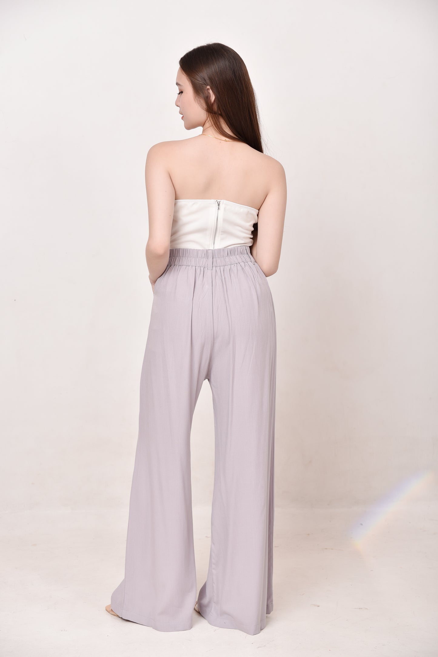 Wide-Leg Button Pants