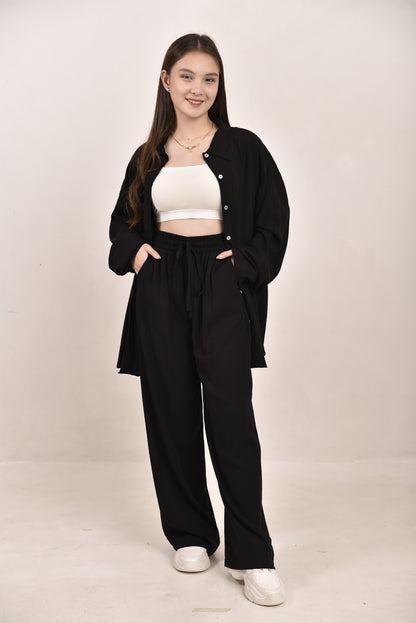 Long Sleeves Polo Coords Set