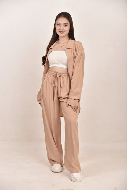 Long Sleeves Polo Coords Set